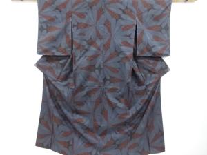 菊模様織り出し本場泥大島紬着物(5マルキ)